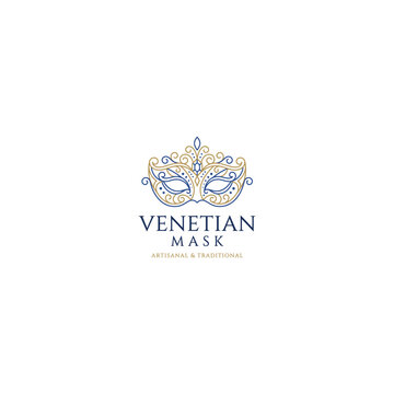Venetian Mask Artisanal and Traditional Logo Design