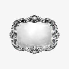 Obraz premium Elegant vintage ornate silver frame