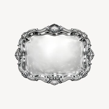 Elegant vintage ornate silver frame