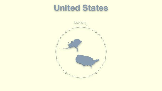 USA MAP revealing minimalistic animated data analytics for presentations, videos, corporate, documentery 