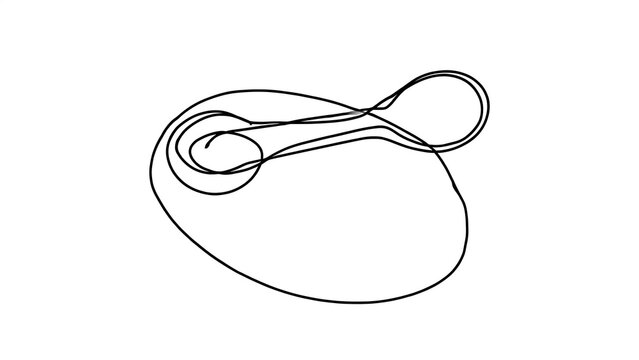 Abstract infinity symbol line art white background.