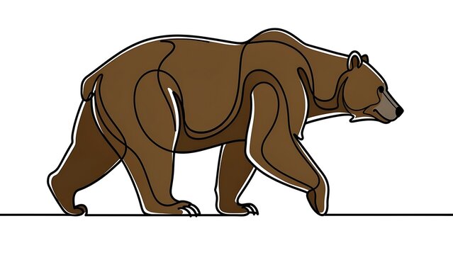 Brown bear illustration on white background.
