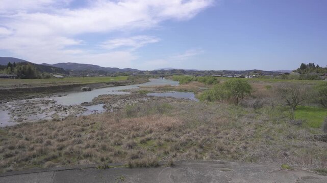 湯之尾滝ガラッパ公園から見る川内川の風景（伊佐市）