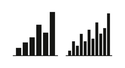 Fototapeta premium Bar Graph Silhouettes On White Background Silhouette