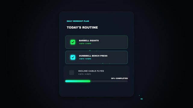 Animated of Custom Workout Planner and Set Counter