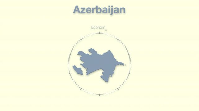 Azerbaijan MAP revealing minimalistic animated data analytics for presentations, videos, corporate, documentery 