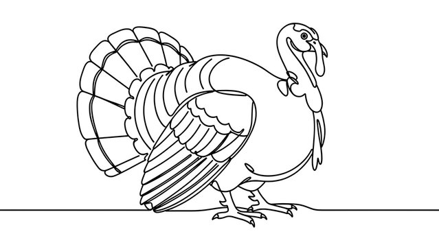 Cartoon turkey illustration on white background.
