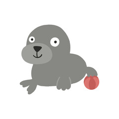 Naklejka premium Naive Style Seal Vector Illustration