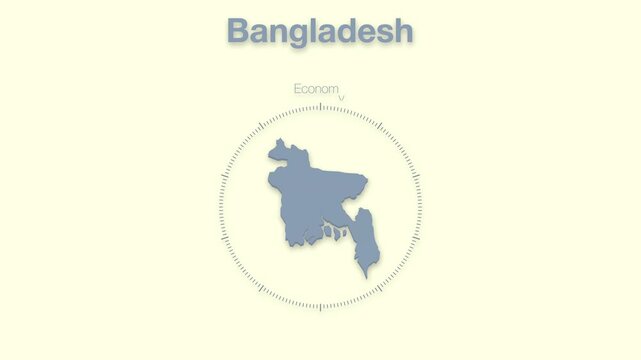 Bangladesh MAP revealing minimalistic animated data analytics for presentations, videos, corporate, documentery 