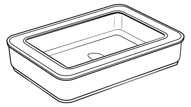 Empty plastic container on white background.