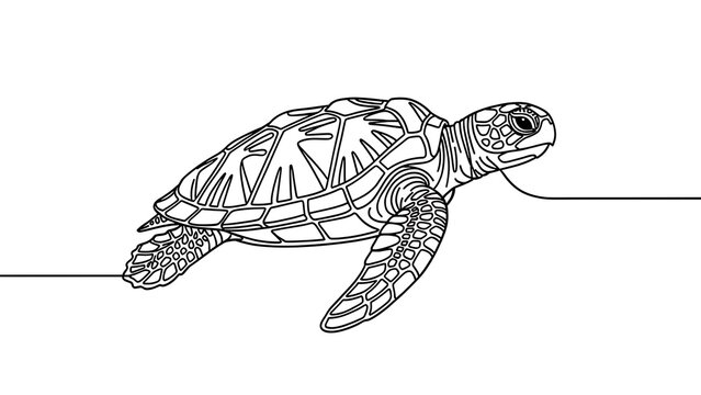 Geometric turtle illustration on white background.