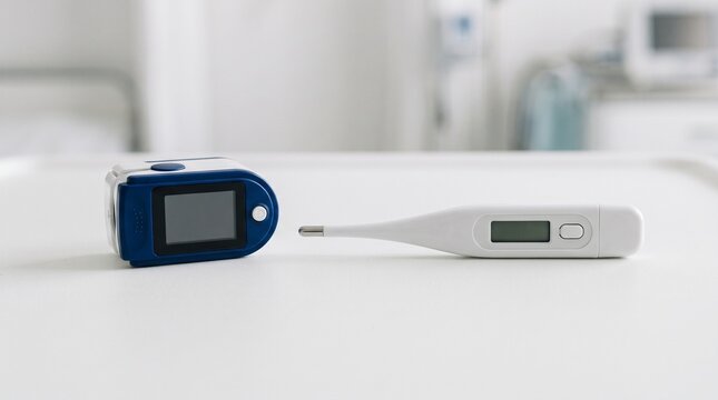 Digital Blood Pressure Monitor and Blood Glucose Meter Isolated on White Background for Healthcare Monitoring and Diabetes Management