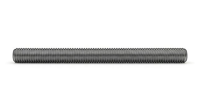 Metallic Threaded Rod Fastener Vector Illustration