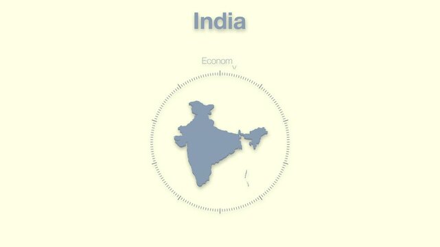 India MAP revealing minimalistic animated data analytics for presentations, videos, corporate, documentery 