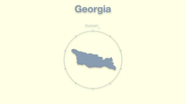 Georgia MAP revealing minimalistic animated data analytics for presentations, videos, corporate, documentery 