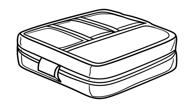 Illustrated lunch bag on white background.
