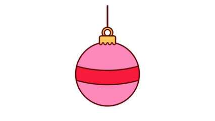 Obraz premium Pink Christmas bauble ornament vector illustration