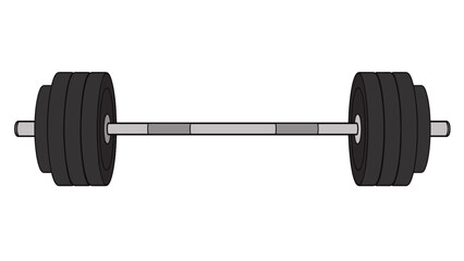 Fototapeta premium Loaded barbell with weight plates isolated on white background