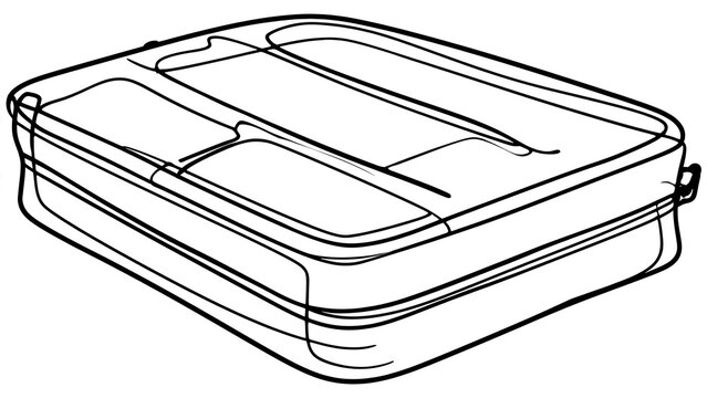 Plastic storage container with compartments white background.