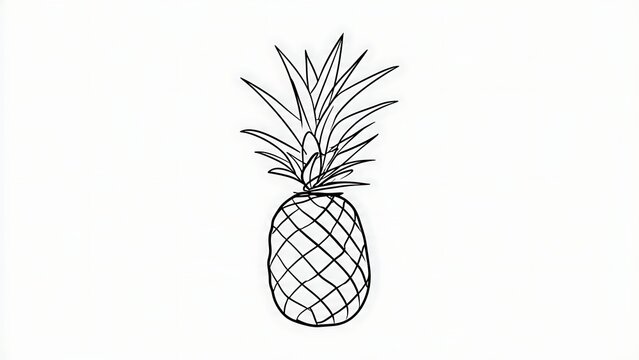 Pineapple illustration on white background.