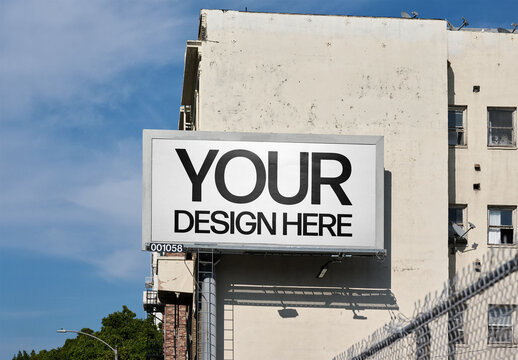 Mockup Of Customized Billboard On Building