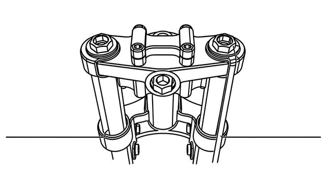 Technical drawing of mechanical part on white background.