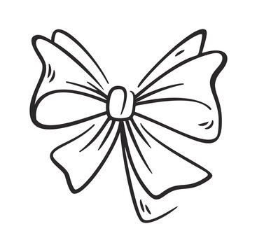 Bow Knot Gift Ribbon Line Art