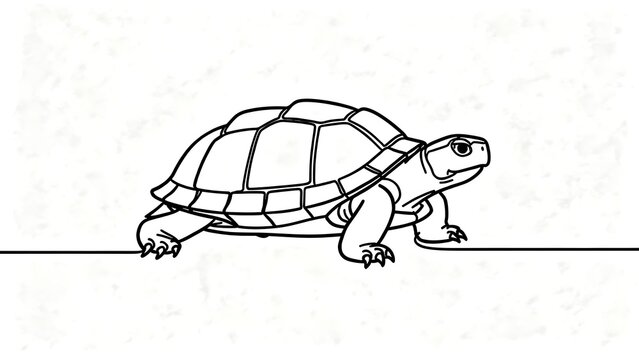 Turtle illustration on white background.
