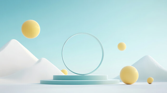 Summer fresh mint green geometric product booth	