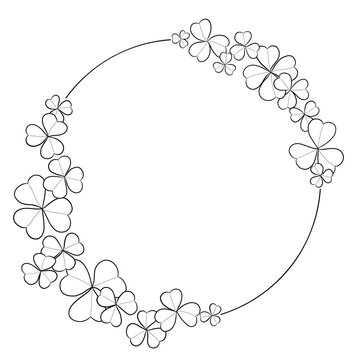 clover leaf wreath, frame, border