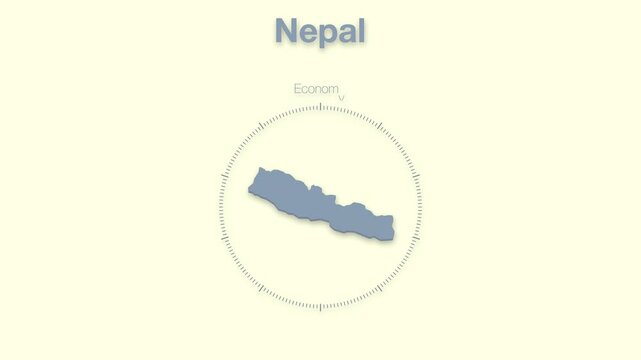 Nepal MAP revealing minimalistic animated data analytics for presentations, videos, corporate, documentery 