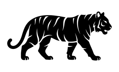 Obraz premium Minimalist Tiger Silhouette Vector Illustration