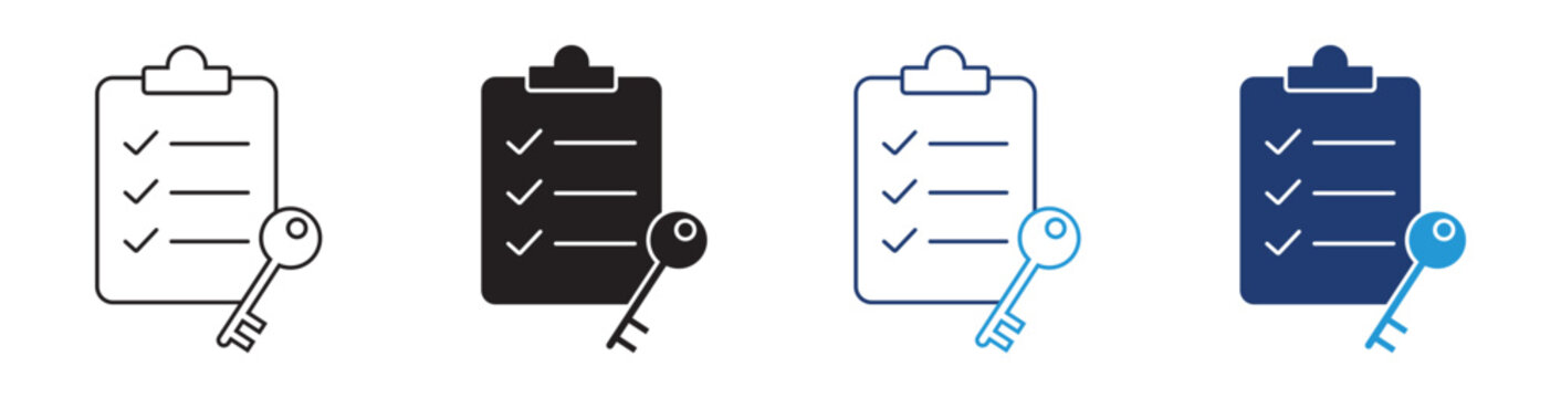 Key Takeaway Icon Set in Outline and Solid Vector Collection for Business Presentation and Learning Concepts