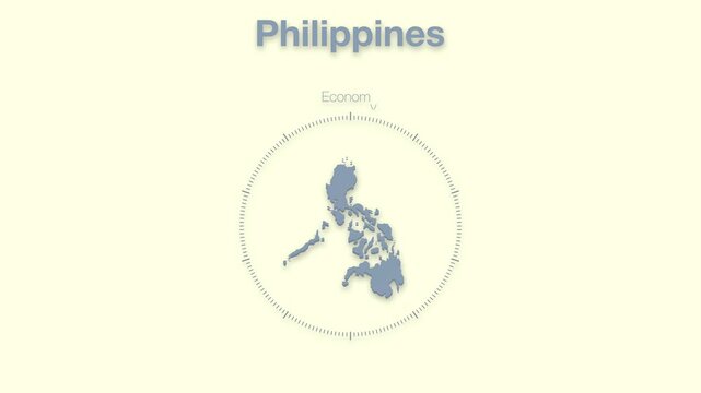 Philippines MAP revealing minimalistic animated data analytics for presentations, videos, corporate, documentery 