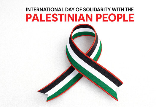Colorful awareness ribbon showing solidarity with palestinian people on a clean background