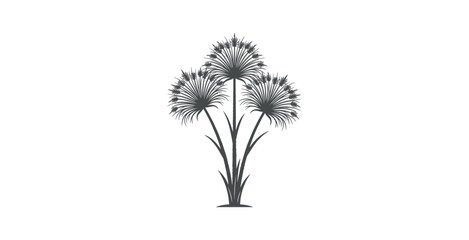 Fototapeta premium Papyrus Plant Minimalist Vector Illustration