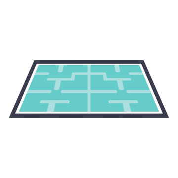 Abstract geometric floor plan layout illustration on transparent background