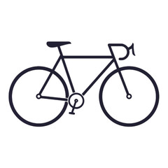 Fototapeta premium Minimalist road bicycle vector icon graphic on transparent background