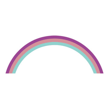 Minimalist triple arc rainbow illustration on transparent background
