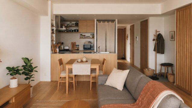 Traditional Korean Interior Room Background
apt room -01-
