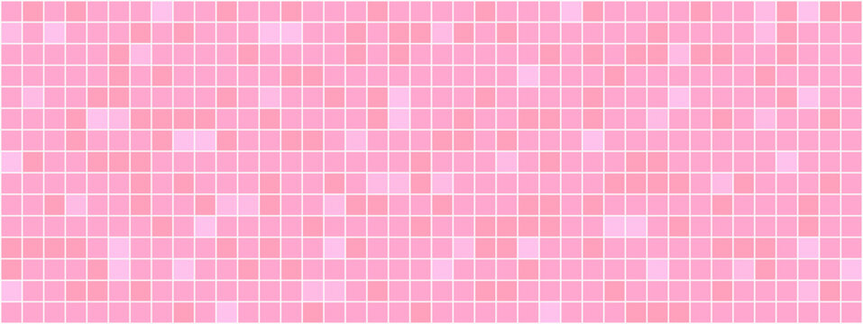 Square mosaic tile for pink bathroom rooms, vector