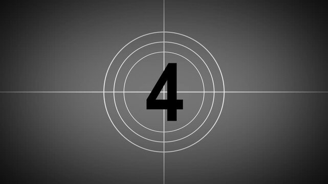 Countdown to any things start moment concept, Wait for start video. old movie countdown ,Cinema with countdown leader, vintage old and retr&ograve; countdown 0 - 5 countdown movie cinematic animation	
