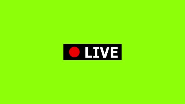 simple live streaming icon animation with transparent background, red button live streaming animation symbol