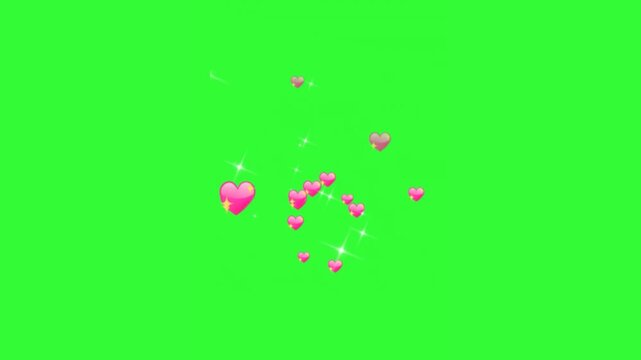 Animated flying hearts effect with romantic floating love symbols perfect for Valentine's Day videos, wedding edits, social media content, cute overlays, and affectionate motion graphics.
