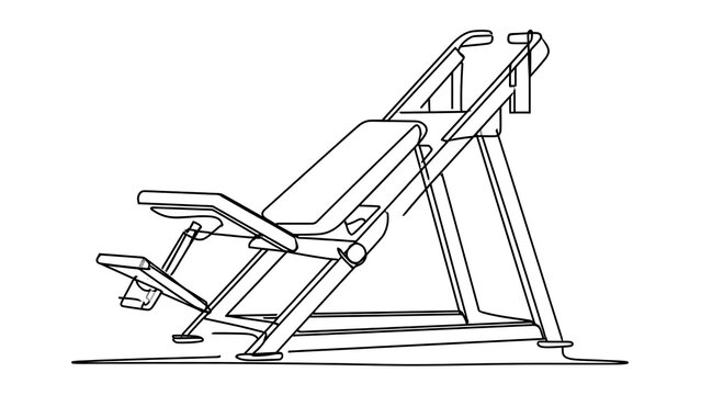 Hack squat machine illustration white background.