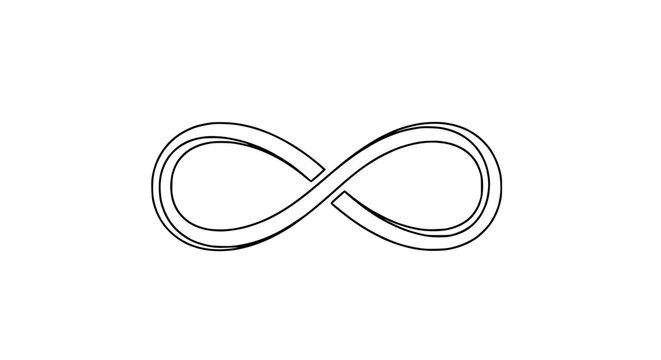 Infinite loop symbol, lemniscate shape, endless cycle, continuity, abstract design, white background
