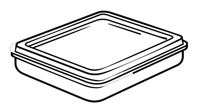 Empty plastic container with lid white background.