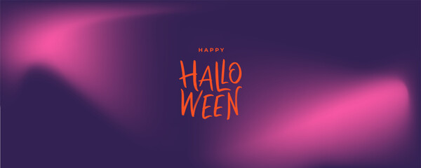 Happy halloween handwritten typography on vibrant purple gradient background vector © Maria Goryacheva 
