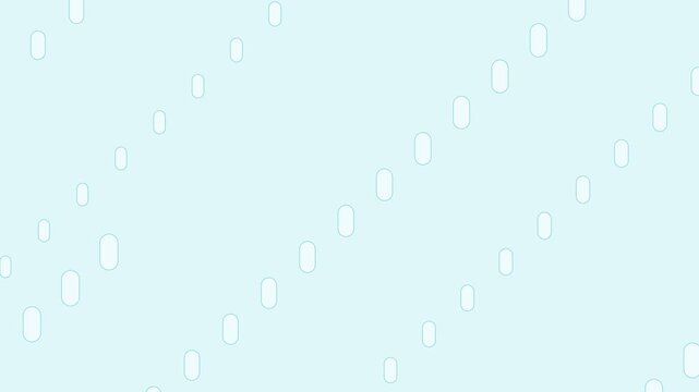 Abstract pattern of light blue pill outlines floating in a diagonal grid on a white background