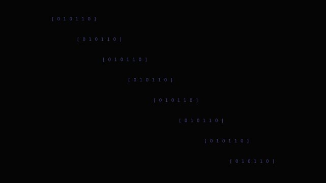 Binary code numbers flowing in vertical lanes representing digital data stream